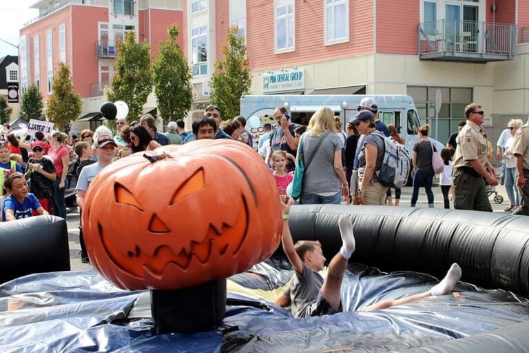 Fall Festival Attractions - Mechanical Pumpkin. BYB Event Services for your seasonal parties and events.
